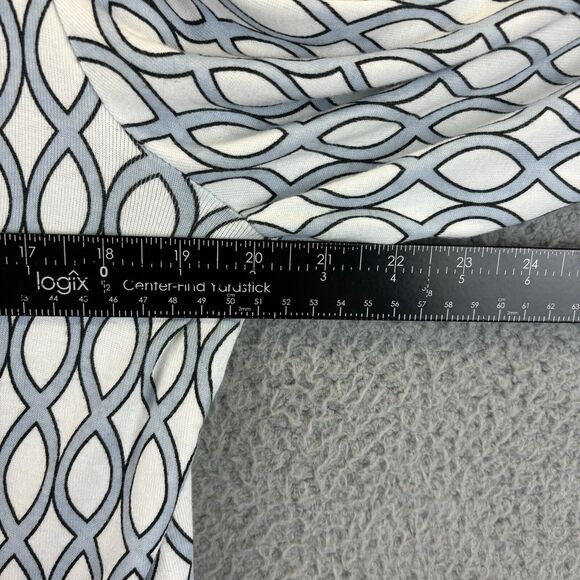 Chicos Top Large Beachy Coastal Nautical Convertible Geometric Twist-Neck Tee - Picture 7 of 10